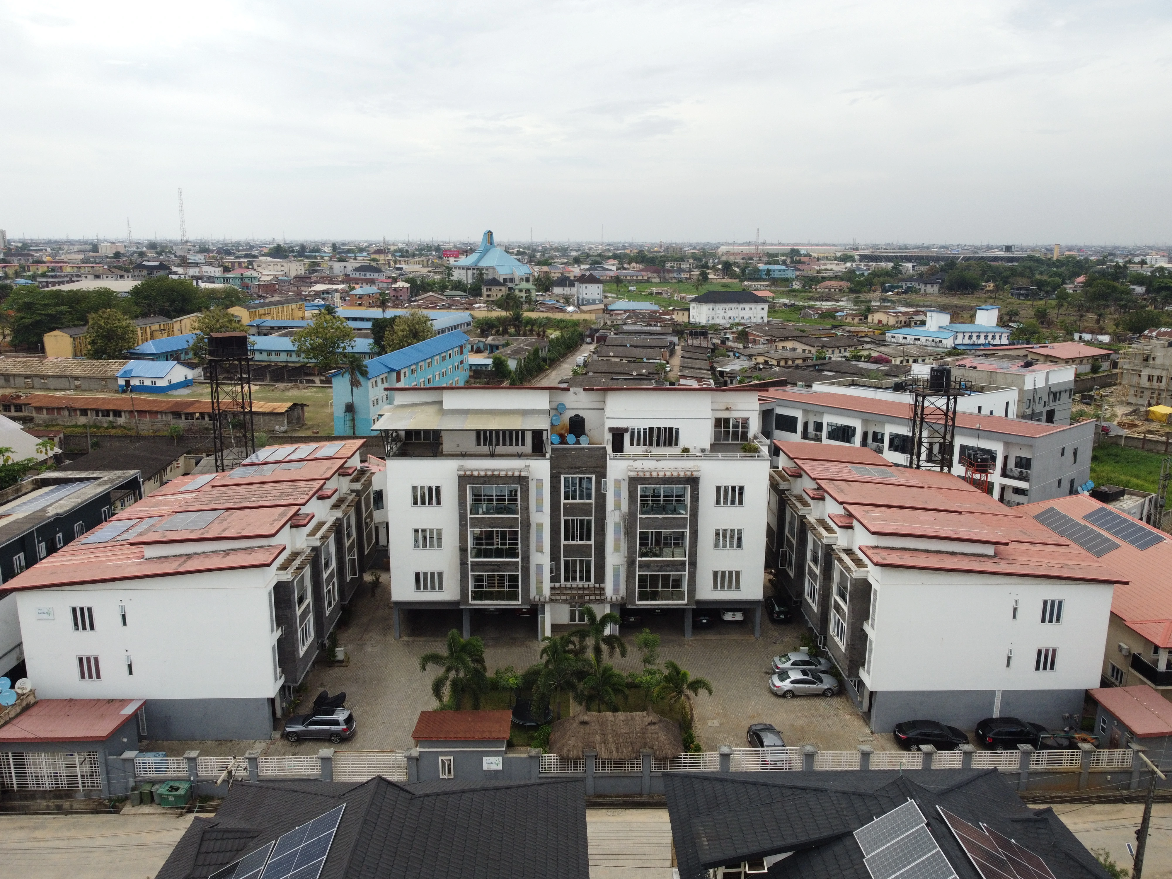 Aerial view of residential development